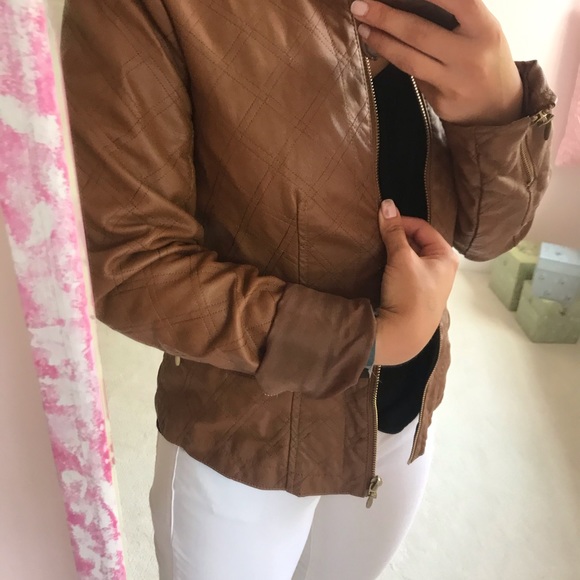Tan leather jacket - Picture 4 of 4